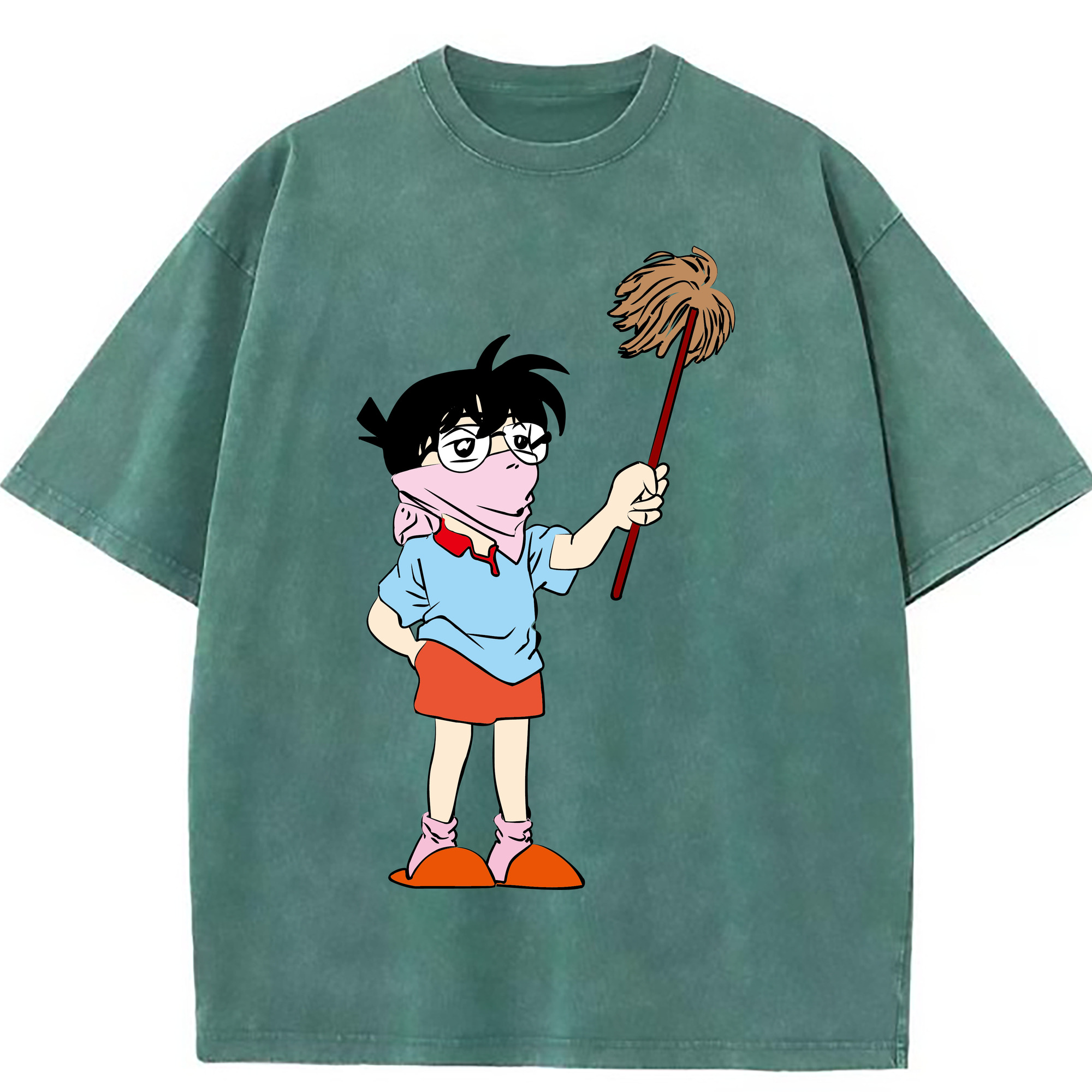 （画像用） 名探偵コナン 江戸川 コナン Detective Conan Conan Edogawa 綿100% ヴィンテージ風 半袖Tシャツ（フロントプリント）